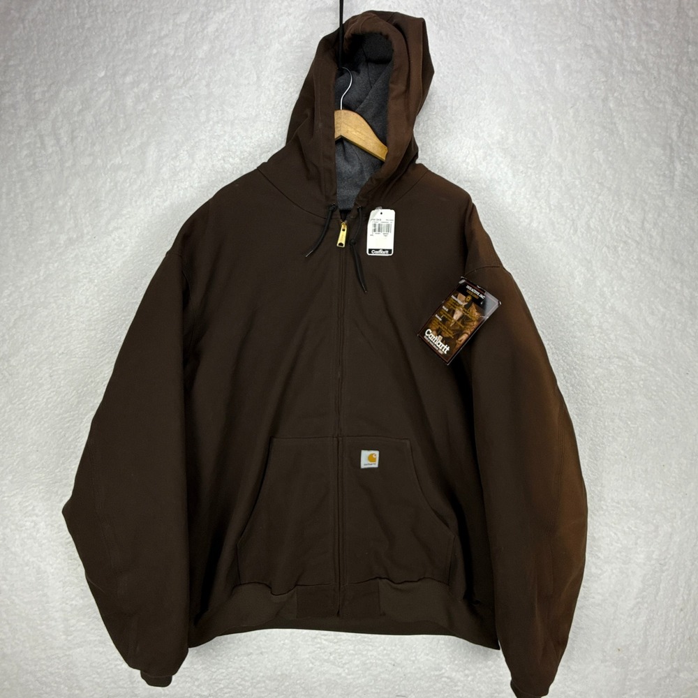 Carhartt Active Jacket Fleece Lined Mens 4XL J158 DKB Dark Brown NWT NOS